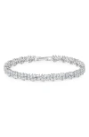 Crislu Multi Cluster Cubic Zirconia Bracelet In Silver
