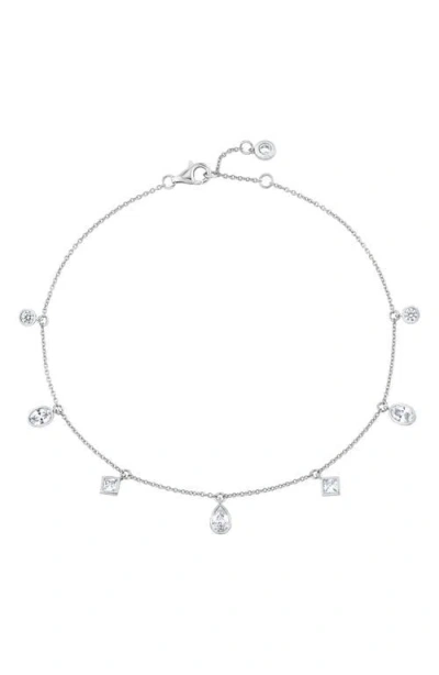 Crislu Multicut Cubic Zirconia Charm Anklet In Pink