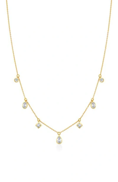 Crislu Multicut Station Pendant Necklace In Gold