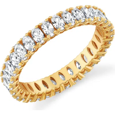 Crislu Oval Cubic Zirconia Eternity Band Ring In Gold