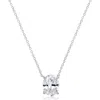 Crislu Oval Cut Cubic Zirconia Pendant Necklace In Silver
