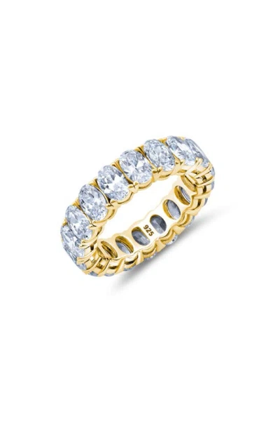 Crislu Oval Cut Eternity Band Ring In Gold