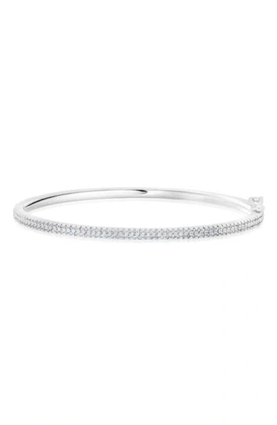 Crislu Pavé Cubic Zirconia Bangle Bracelet In Silver