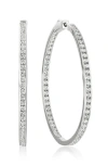 Crislu Pavé Cubic Zirconia Inside Out Hoop Earrings In Metallic