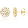 Crislu Pavé Cubic Zirconia Stud Earrings In Gold