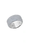 CRISLU PAVÉ HALF ETERNITY WIDE RING