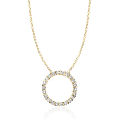 Crislu Pavé Open Circle Pendant Necklace In Gold