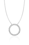 Crislu Pavé Open Circle Pendant Necklace In Metallic