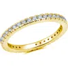 Crislu Pavé Round Cubic Zirconia Eternity Band Ring In Gold