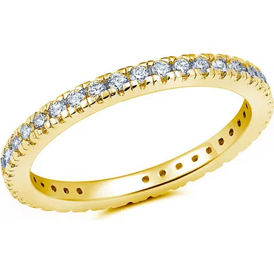 Crislu Pavé Round Cubic Zirconia Eternity Band Ring In Gold