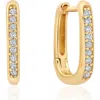 Crislu Pavé Square Huggie Hoop Earrings In Gold