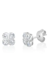 Crislu Pear Shape 4-stone Stud Earrings In Silver