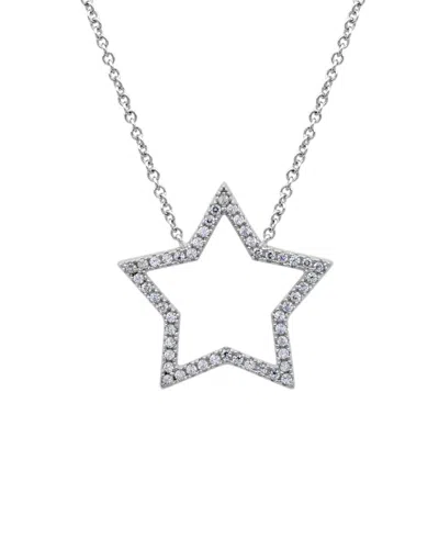 Crislu Platinum-plated Silver Cz Charming Star Pendant Necklace In Metallic