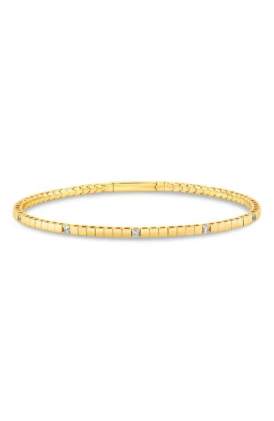 Crislu Pure Flex Cubic Zirconia Station Bracelet In Gold