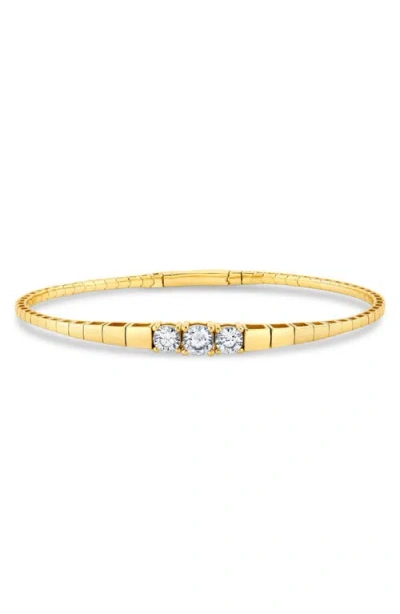 Crislu Pure Flex Graduated Cubic Zirconia Bracelet In Gold
