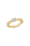 Crislu Radiant Frozen Link Ring In Gold