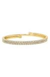 Crislu Round Cubic Zirconia Adjustable Wrap Bracelet In Gold