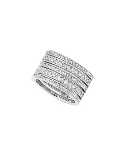 Crislu Silver & Platinum Cz Ring In Transparent