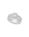Crislu Silver & Platinum Cz Ring In Metallic
