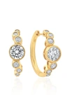 Crislu Stardust Cubic Zirconia Hoop Earrings In Gold