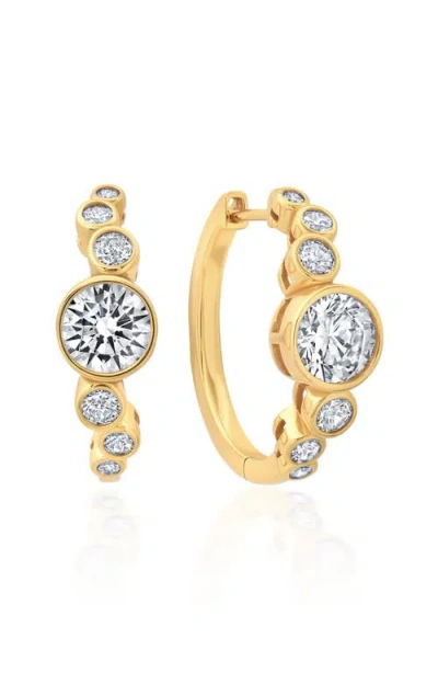 Crislu Stardust Cubic Zirconia Hoop Earrings In Gold