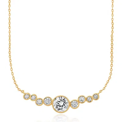 Crislu Stardust Cubic Zirconia Necklace In Gold