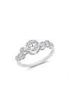 Crislu Stardust Cubic Zirconia Ring In Silver