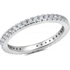 Crislu Step-cut Cubic Zirconia Eternity Band Ring In Metallic