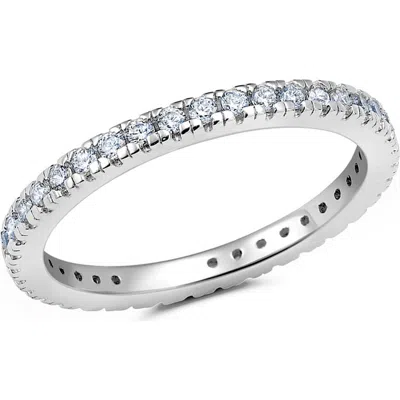 Crislu Step-cut Cubic Zirconia Eternity Band Ring In Metallic