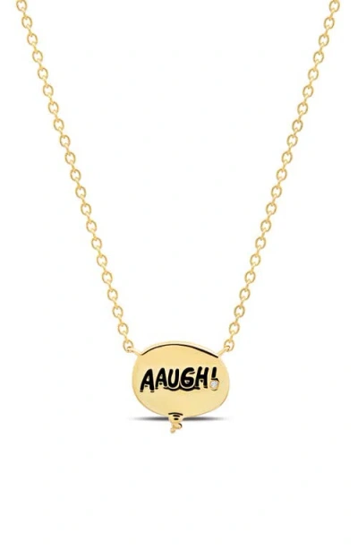 Crislu X Peanuts® Aaugh! Thought Bubble Pendant Necklace In Gold