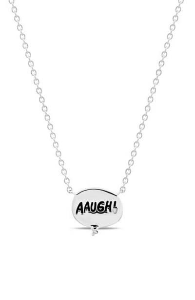Crislu X Peanuts® Aaugh! Thought Bubble Pendant Necklace In Silver