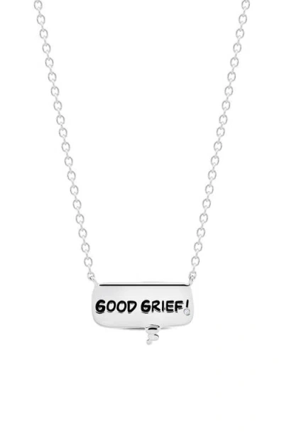 Crislu X Peanuts® Good Grief! Thought Bubble Pendant Necklace In Silver
