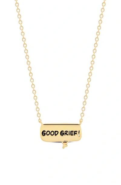 Crislu X Peanuts® Good Grief! Thought Bubble Pendant Necklace In Gold