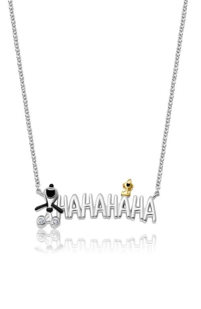 Crislu X Peanuts® Ha Ha Ha Snoopy & Woodstock Pendant Necklace In Metallic