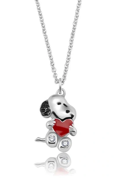 Crislu X Peanuts® Snoopy's Love Pendant Necklace In Metallic