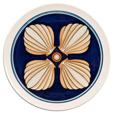 Pre-owned Crisodora Hand-painted Ceramic Decorative Plate From Sicily - "shells." In Sand