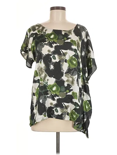 Pre-owned Criss Cross Short Sleeve Blouse In Green