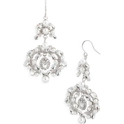 Cristabelle Crystal & Faux Pearl Drop Earrings