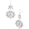 Cristabelle Crystal & Faux Pearl Drop Earrings In Sil/white