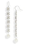 CRISTABELLE CRISTABELLE IMITATION PEARL LINEAR DROP EARRINGS