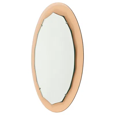 Pre-owned Cristal Arte Midcentury Oval Wall Mirror Pink Frame Attributed To , Italy 1960s