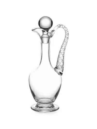 Cristal De Sèvres Engraved-handle Stoppered Decanter In Transparent