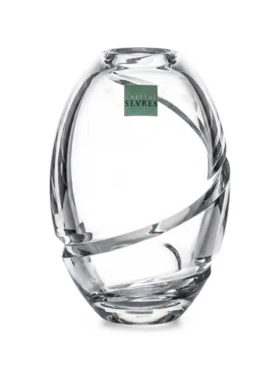 Cristal De Sèvres Spiral-detail Crystal Vase In White