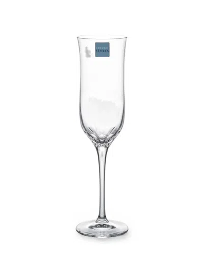 Cristal De Sèvres Tuileries Flute Glasses (set Of Six) In White