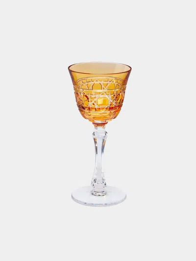 Cristallerie De Montbronn Jacquard Hand-blown Crystal White Wine Glass  Abask Luxury Gift