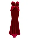 Cristallini Andreacampanile Peplum Strapless Maxi Dress In Red