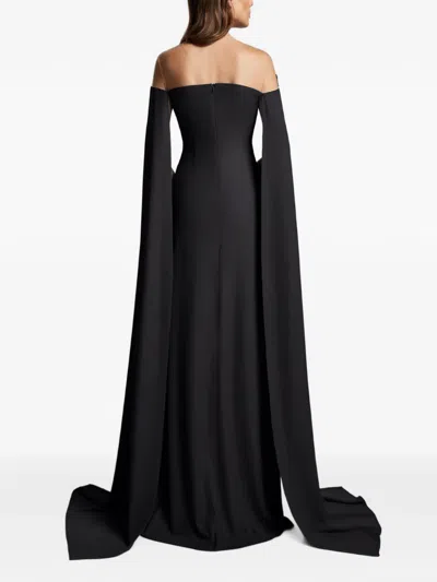 Cristallini Bel Air Beaded-appliqué Maxi Dress In Black