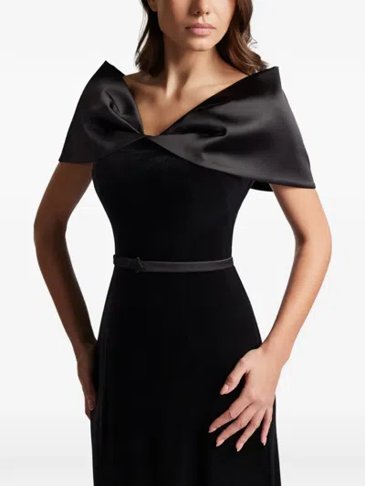 Cristallini Bow-detail Velvet Dress In Black