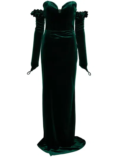 Cristallini Brigitte Maxi Dress In Green
