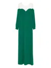 Cristallini Carmen Long-sleeves Maxi Dress In Green